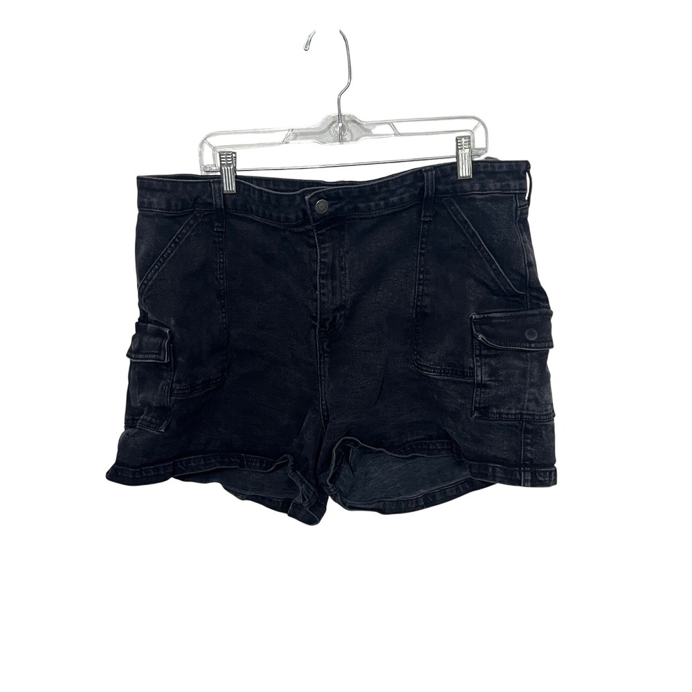 Hollister Cargo Mom Shorts Women 21/20 W35 Black Curvy Ultra High-Rise 3" Inseam